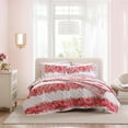 thumbnail image 1 of Betsey Johnson Banded Floral Bright Pink Brushed Microfiber Full/Queen Quilt Set, 1 of 9