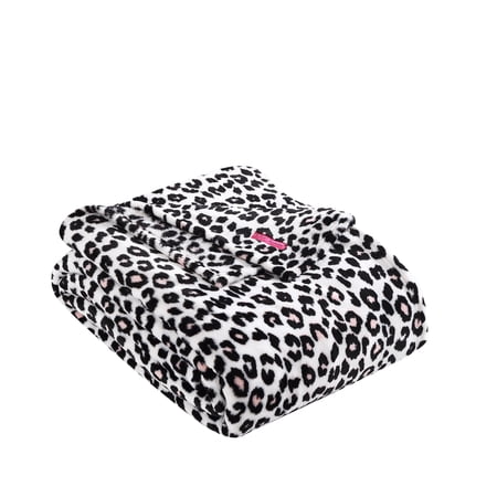 Betsey Johnson Betsey'S Leopard Plush-Fleece Pink Blanket-Full/Queen