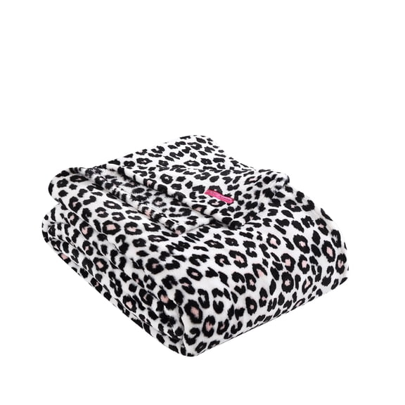 Betsey Johnson Betsey'S Leopard Plush-Fleece Pink Blanket-Twin