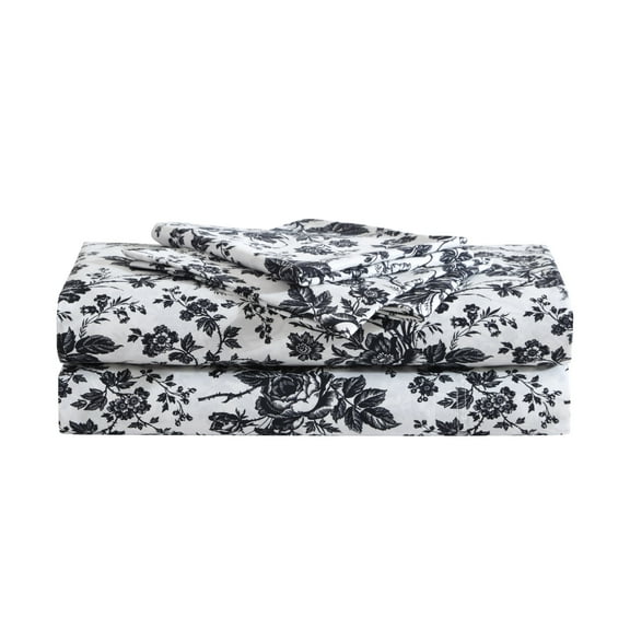 Betsey Johnson Betsey'S Toile Microfiber Black 3 Piece Sheet Set-Twin