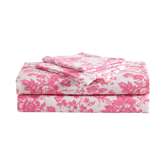 Betsey Johnson Betsey'S Toile Microfiber Pink 3 Piece Sheet Set-Twin Xl