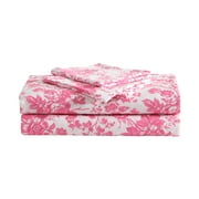 Betsey Johnson Betsey'S Toile Microfiber Pink 4 Piece Sheet Set-Queen