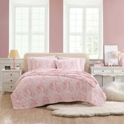 Betsey Johnson Butterfly Ombre Pink Brushed Microfiber King Quilt Set