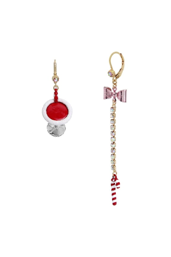Christmas Holiday Dangle Earrings Candy Cane & Martini