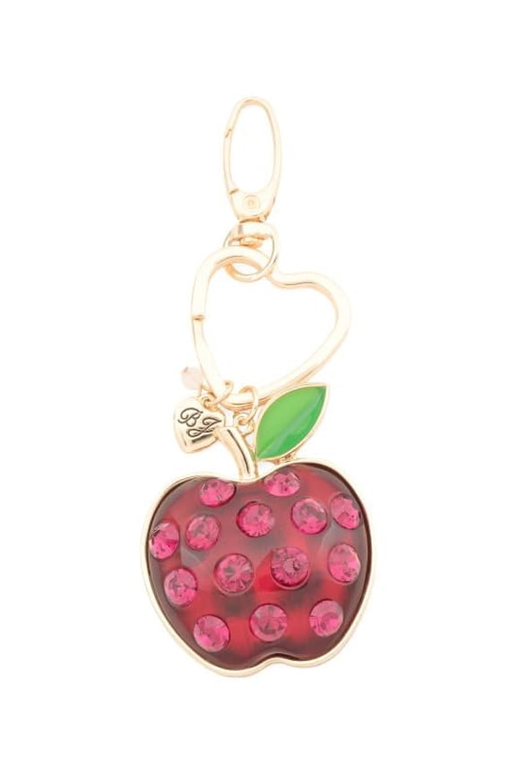 Red Crystal Apple Key Fob Charm Bag Keychain NIB