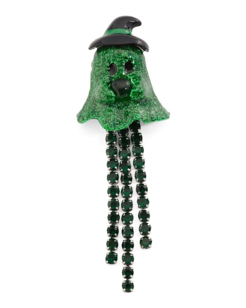 Betsey Johnson Crystal Ghost Witch Brooch, Green Glitter  display picture 1