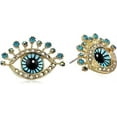 thumbnail image 1 of Betsey Johnson Eye Stud Earrings with Blue Crystals and Stones in Goldtone Metal - Women's Jewelry, 1 of 6