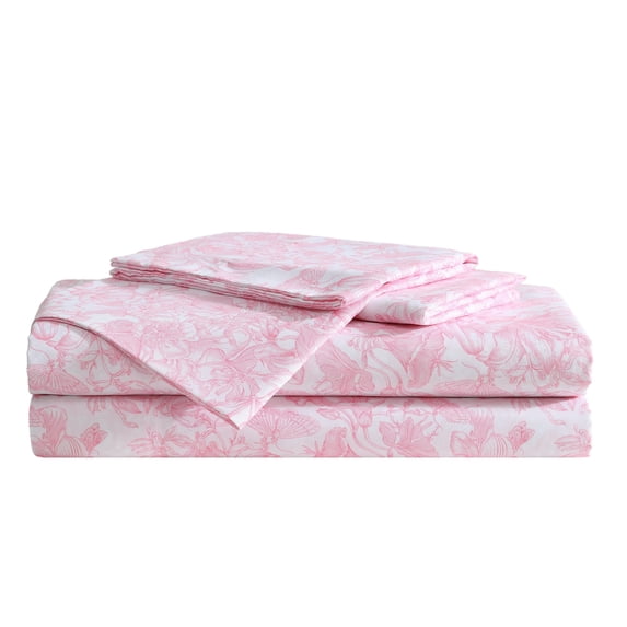 Betsey Johnson Fairytale Floral Pink Twin Xl Sheet Set