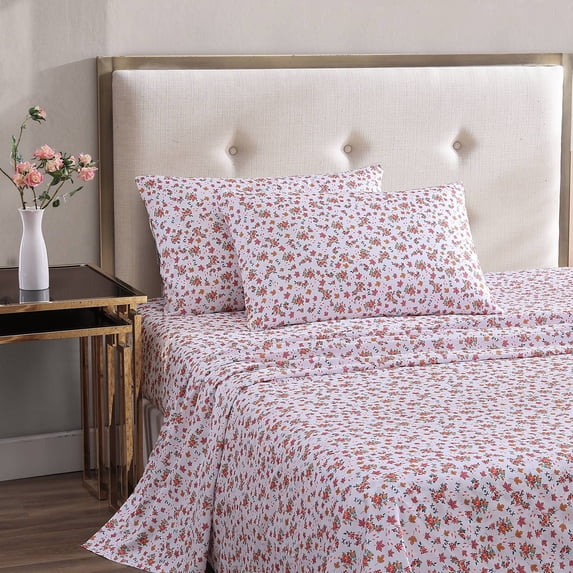 Betsey Johnson Fall Foliage Pink Microfiber 3 Piece Twin Sheet Set
