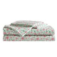 thumbnail image 1 of Betsey Johnson Flower Fun Matcha Green & Pink Twin XL Sheet Set, Soft Easy-Care Bedding, Machine Washable, 1 of 7