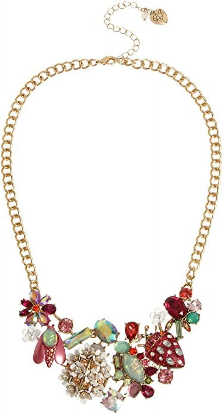 Betsey Johnson (GBG) Women's Mixed Floral Bib Necklace, Multi, One Size -  NEW