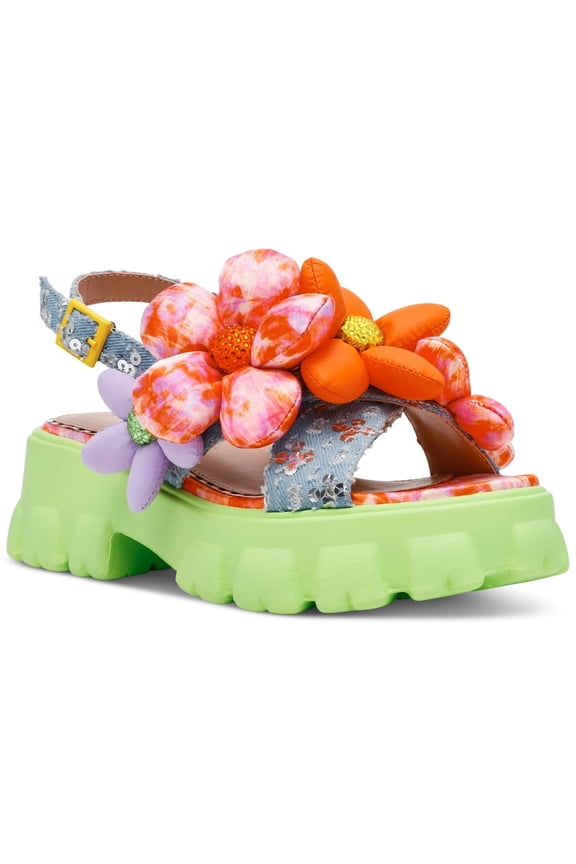 GREEN MULTI Women's Serphina Platform Lug-Sole Sandals, US 5