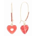 thumbnail image 1 of Betsey Johnson Heart Dangle Earrings, Gold Tone with Red Heart Charm, French Wire Closure, 1 of 2
