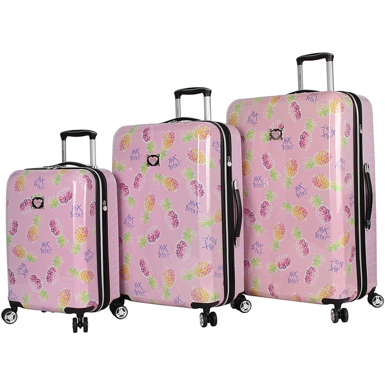 Betsey Johnson Luggage Hardside 3 Piece Set Suitcase With Spinner