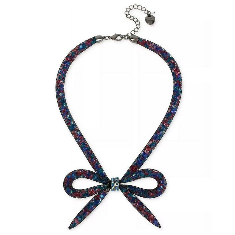 Betsey johnson mesh bow necklace deals