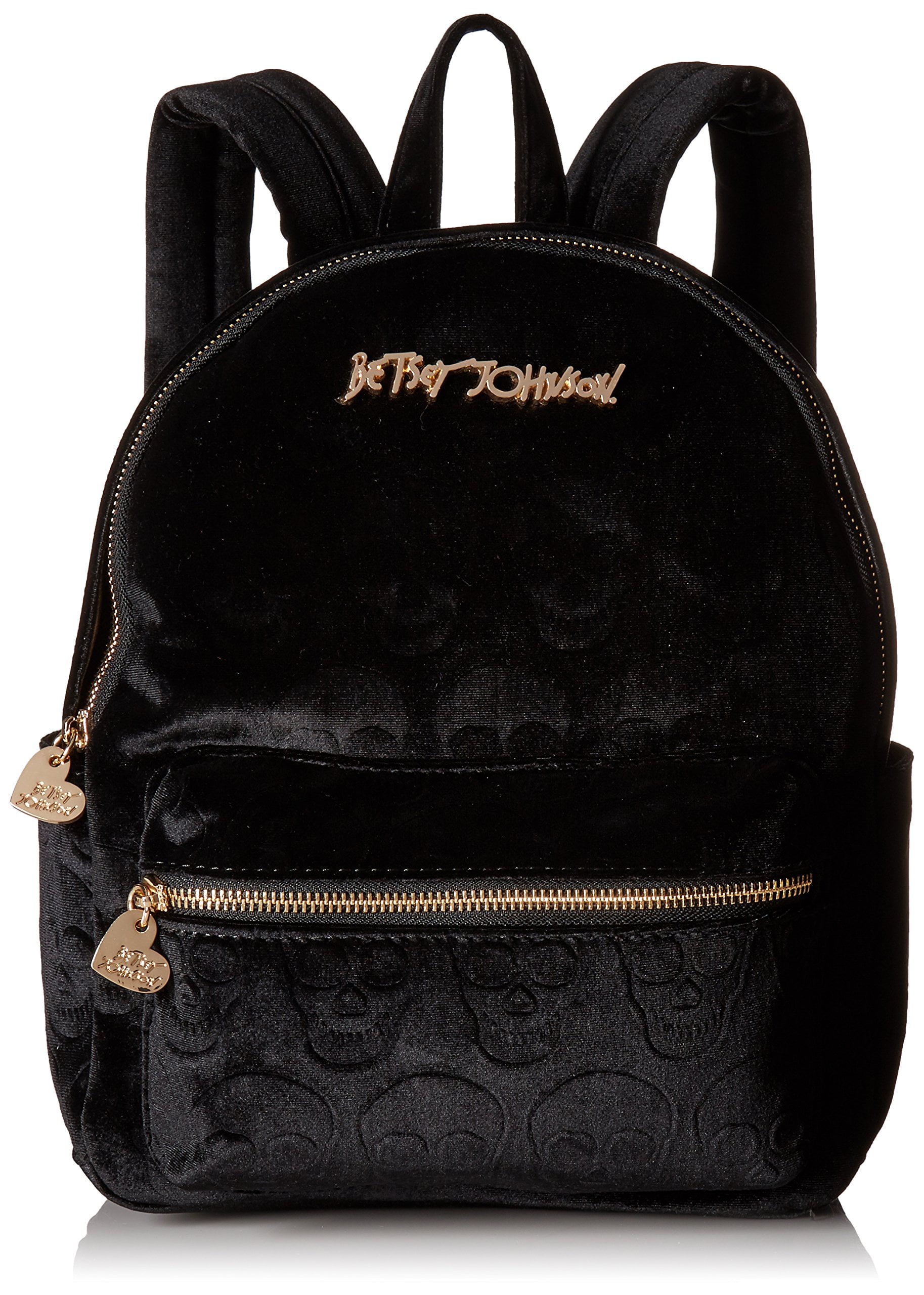 BETSEY JOHNSON BLACK Quilted Backpack Purse Bag Hearts Diaper Baby $39.99 -  PicClick