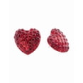 thumbnail image 1 of Betsey Johnson Pave Crystal Heart Shaped Button Stud Earrings, Red, Post Back Closure, 1 of 2