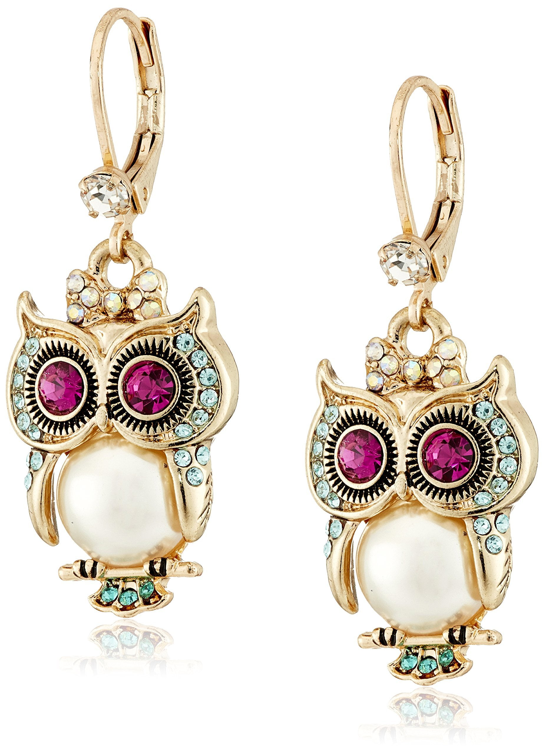 Betsey johnson owl earrings online