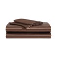 thumbnail image 1 of Betsey Johnson Solid Satin Espresso Brown Full Sheet Set, Silky Satin Bedding, Machine Washable, 1 of 7