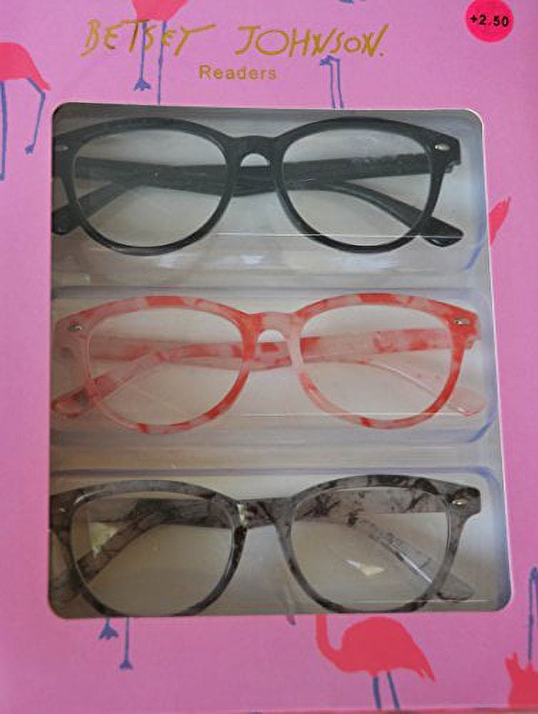 Betsey Johnson Reading Glasses 3 Pack Readers +2.50