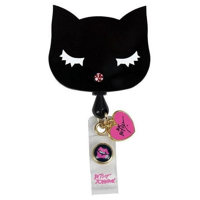  Id Badge Holder with Lanyard,Black Cat Retractable