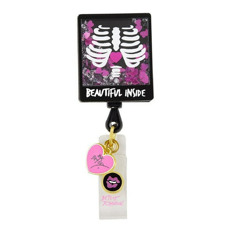 Betsey Johnson Retractable Badge Reels Color: X-Ray Shaker 