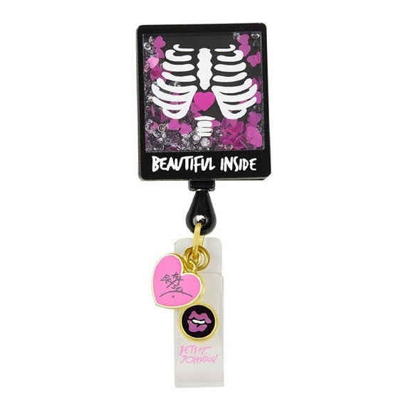 Betsey Johnson Retractable Badge Reels Color: X-Ray Shaker