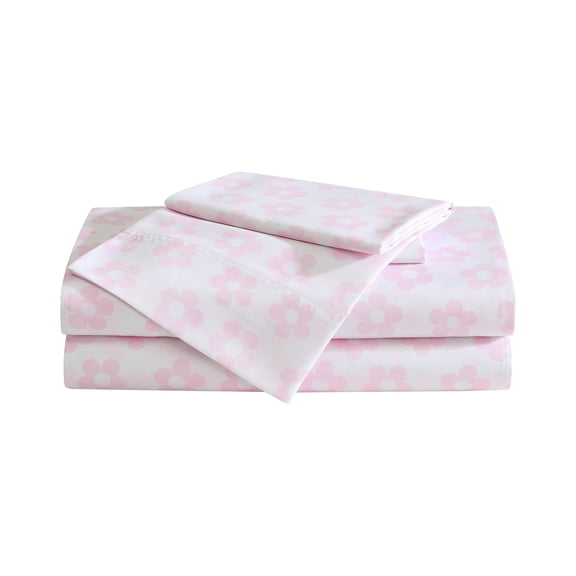 Betsey Johnson Retro Daisy Pink Queen Sheet Set