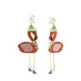 thumbnail image 1 of Betsey Johnson Santa Red & Pink Christmas Flamingo Statement Drop Earrings Gift, 1 of 2