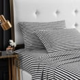 thumbnail image 1 of Betsey Johnson Sketchy Stripe Cotton Percale White Twin Sheet Set, 1 of 9