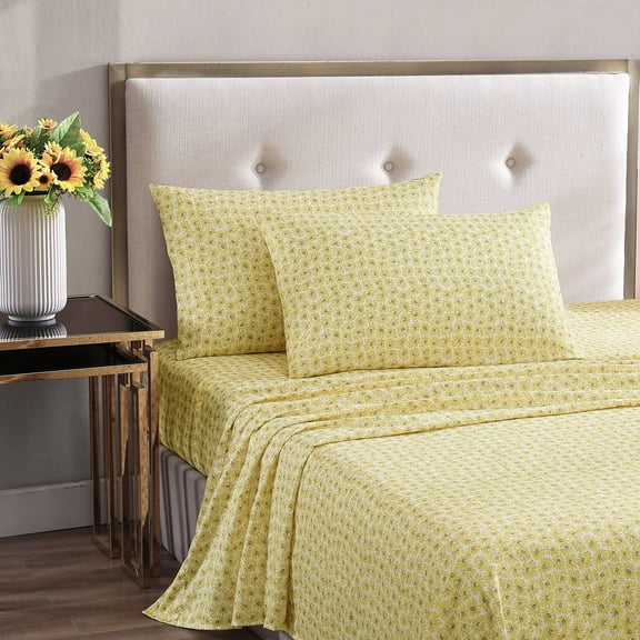 Betsey Johnson Sunflower Field Yellow Microfiber 3 Piece Twin Sheet Set