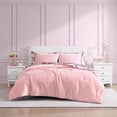 thumbnail image 1 of Betsey Johnson Velvet Solid Sea Pink Twin Comforter Set, Cozy Bedding with Shams, Machine Washable, 1 of 8