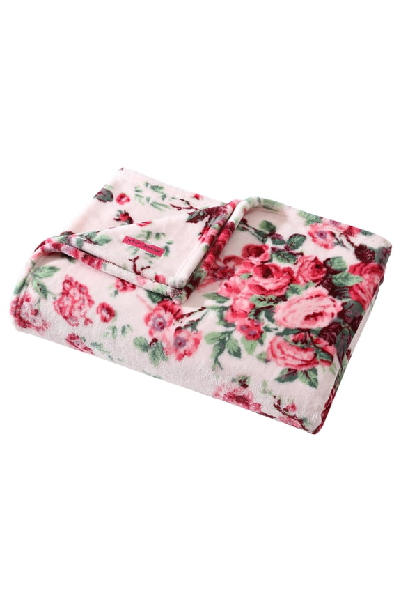 Vintage Floral Pink Twin Blanket