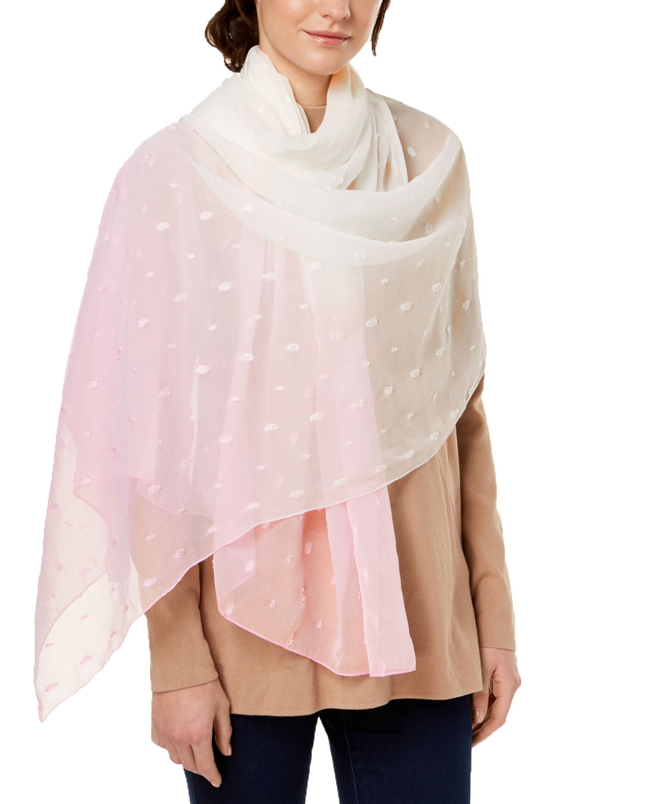 Betsey Johnson Women s Ombre Swiss Dot Evening Wraps Pink