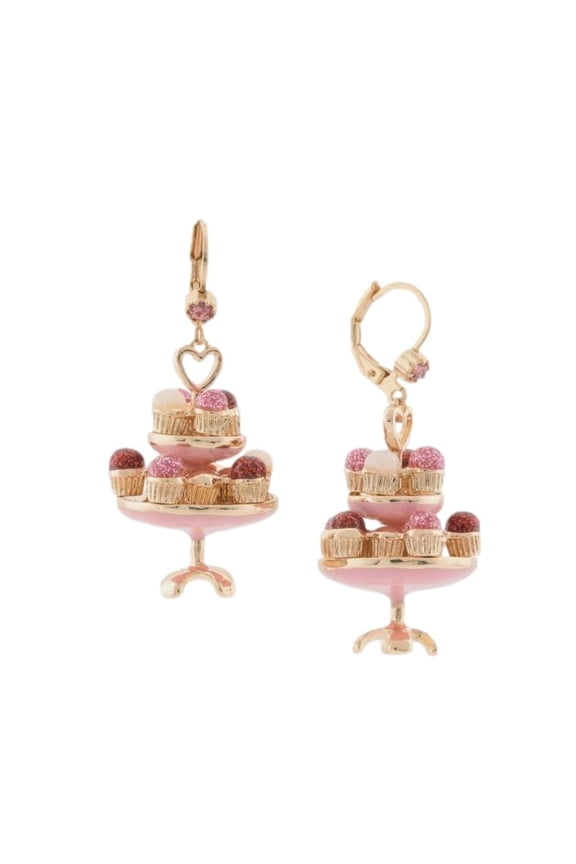 Women's Babycakes Cupcake Tower Drop Earrings Pink