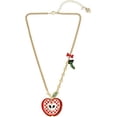 thumbnail image 1 of Betsey Johnson Women's Back to Cool Apple Pendant Necklace, 1 of 4