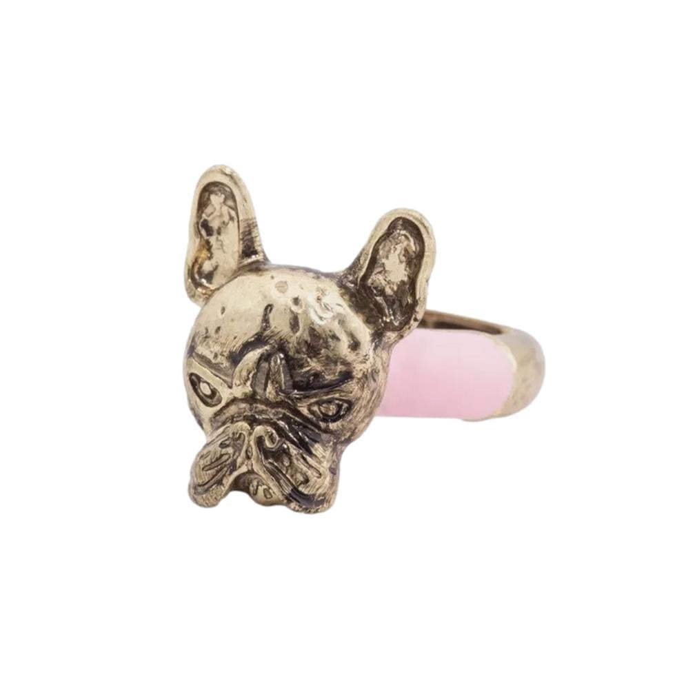 Betsey Johnson Jewelry Dear Betsey Frenchie Stretch Ring Gold Pink ...