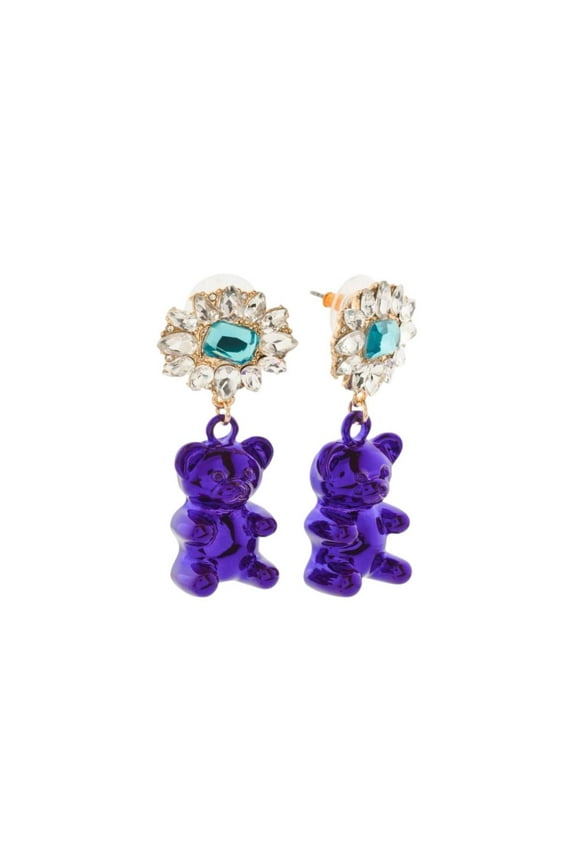 Women's Gummy Bear Gem Stud Earrings Purple