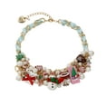 thumbnail image 1 of Betsey Johnson Women's Jingle Bell Bling Charm Bib Necklace, 1 of 4
