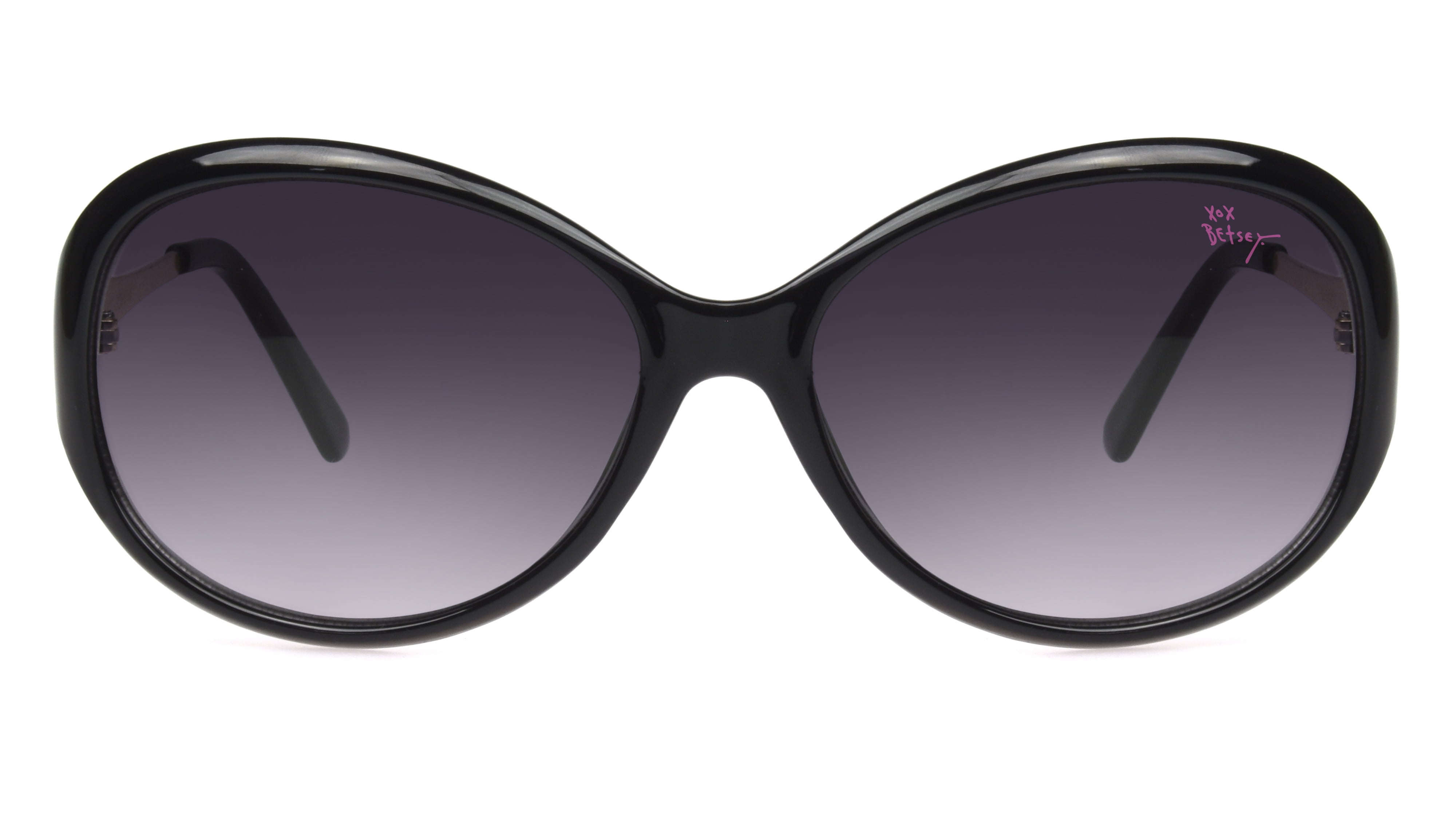 Betsey Johnson Women's Oversized Oval Black Sunglasses