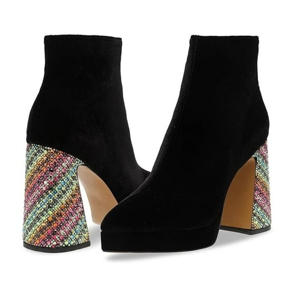 Betsey Johnson Women's Raylan Platform Rhinestone Heel Bootie  Black, Size 9M