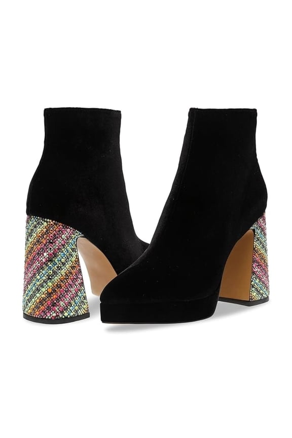 Women's Raylan Platform Rhinestone Heel Bootie  Black, Size 9M