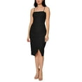 thumbnail image 1 of Betsey Johnson Women's Square Neck Gathered Asymmetric Hem Mini Dress (Black, 8, 610443), 1 of 5