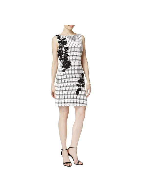 Betsey Johnson Womens Above Knee Floral Applique Formal Dress