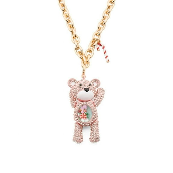Betsey Johnson Womens Christmas Necklace Crystal Bear Ornament Necklace, One Size