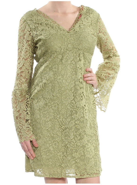 Betsey Johnson Womens Lace Bell Sleeves Cocktail Dress