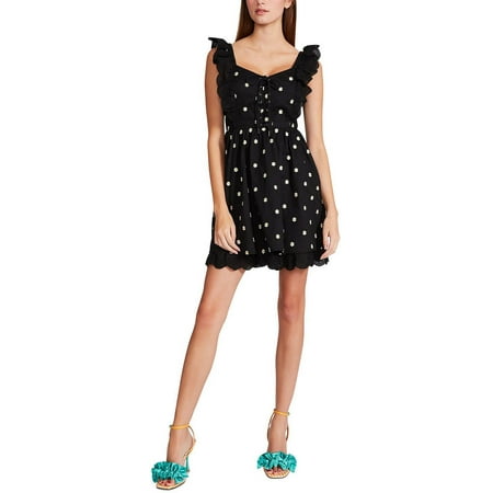 Betsey Johnson Womens Mini Lace-Up Fit & Flare Dress
