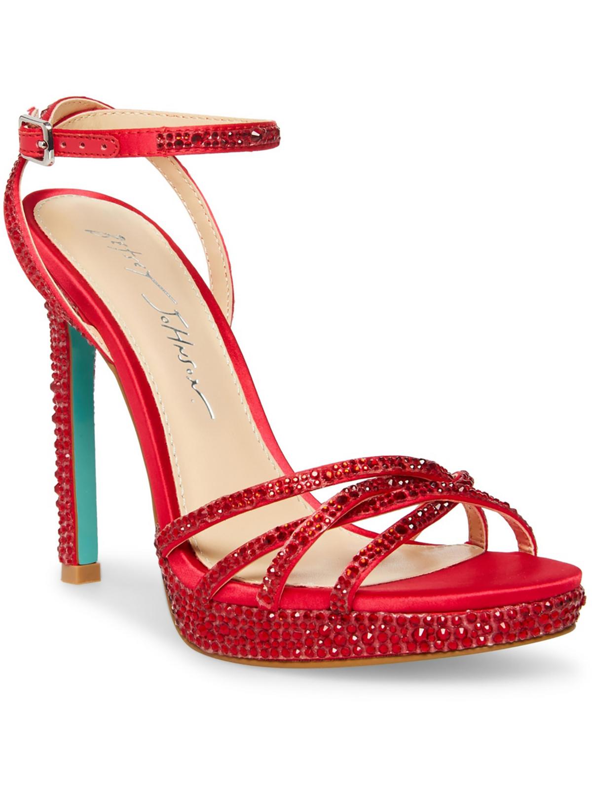 Betsey Johnson Womens Sb-adde Heeled Sandal 6.5 Red  display picture 1