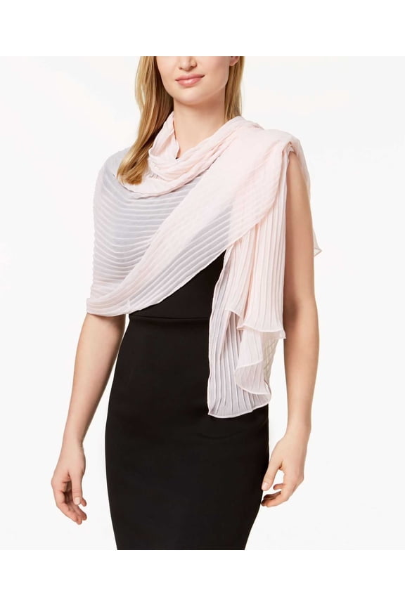 Womens Solid Georgette Pleated Evening Wrap