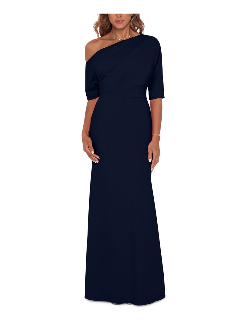 cruise formal dress ideas Alex Evenings Women's Embellished-Neck Ruffle Gown - Blue